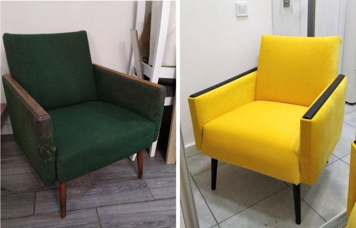 Sillón reutilizado