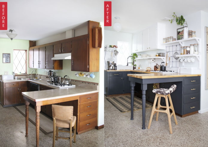 Cocina antes y después