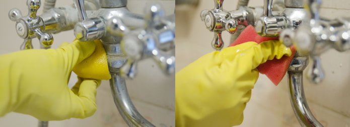 Tratar los grifos con limón para eliminar la cal