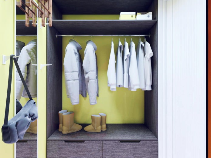 diseño de vestidor 2,4 m2.