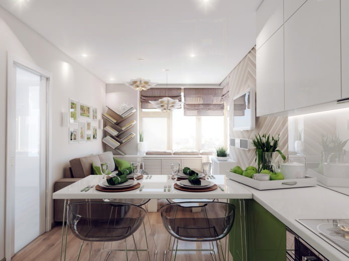 diseño de cocina-salón de 18,62 m².