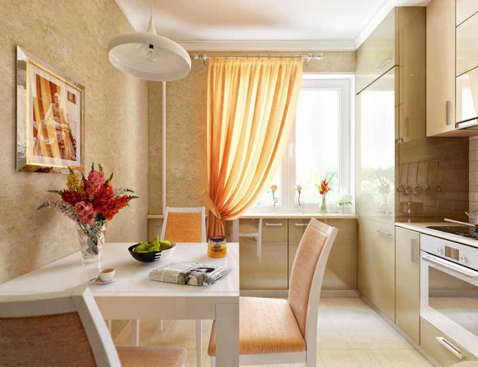 papel pintado beige para cocinas pequeñas