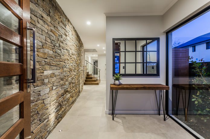 decoración de pared de piedra