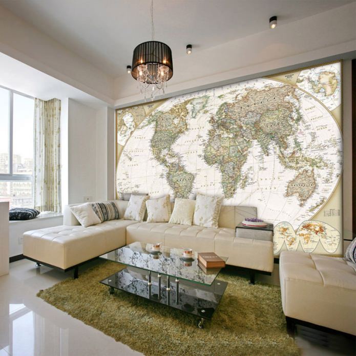 mapa en el interior de la sala de estar