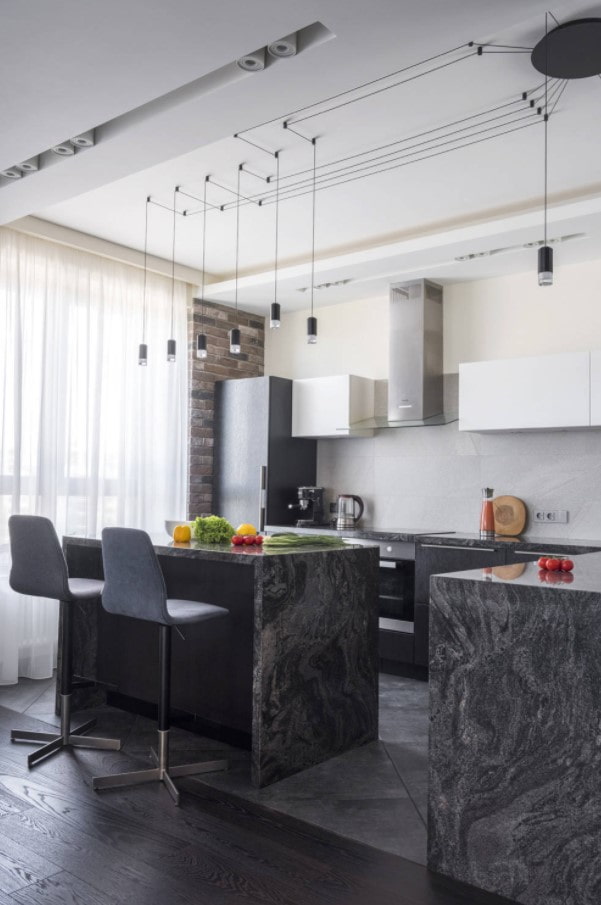 combinación de gres porcelánico y Laminado