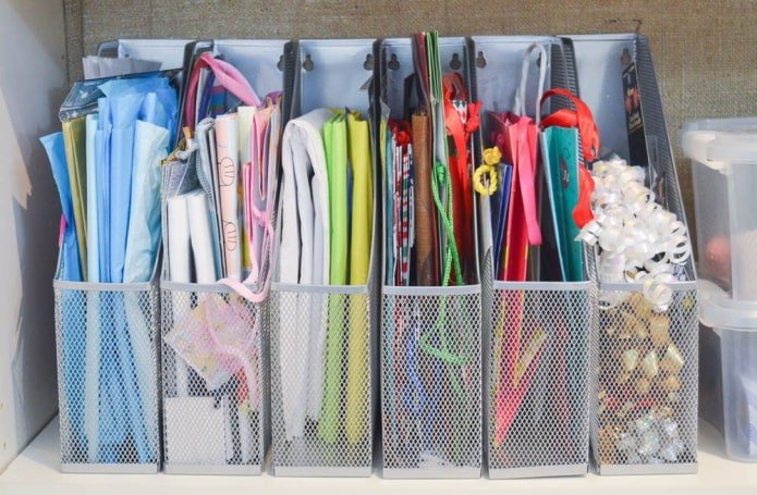 Bolsas en separadores de documentos