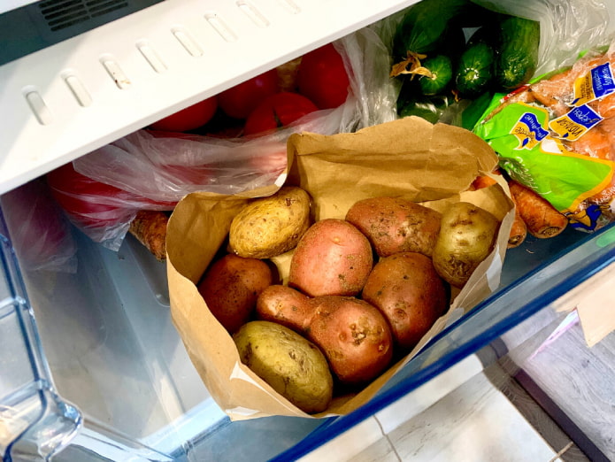 Patatas en el refrigerador