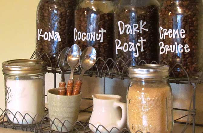 café en frascos