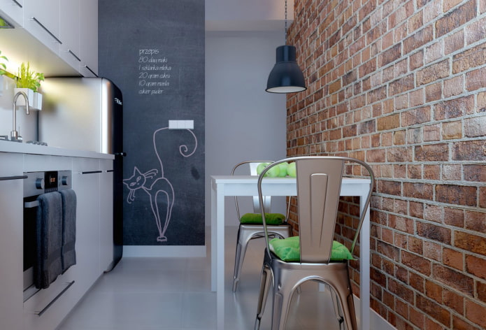 ladrillo en una cocina tipo loft