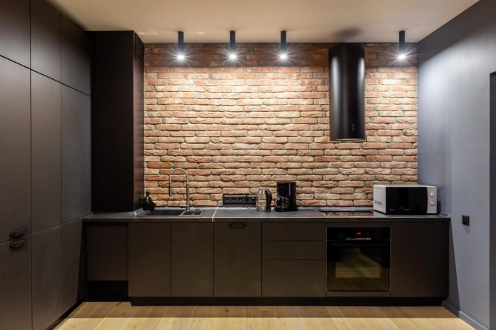 ladrillo en la cocina de estilo minimalista
