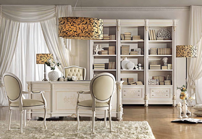 Estanterías en el interior de estilo clásico