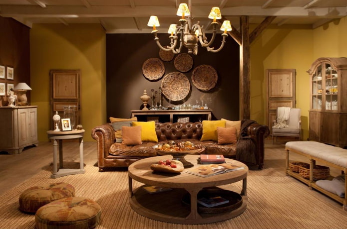 living room with yellow wall