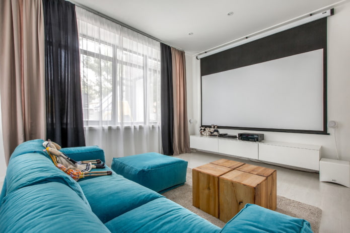 cortinas de tres colores