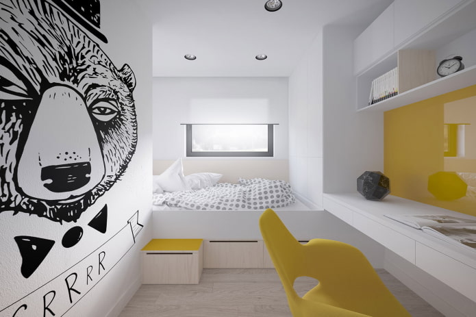 Dormitorio de adolescente en estilo tecnológico