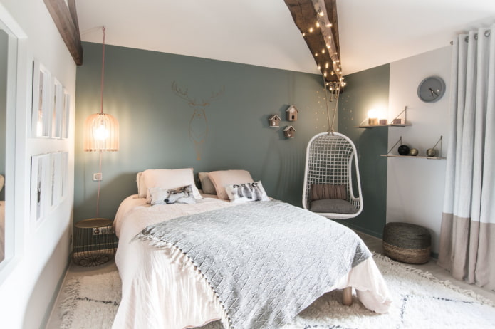 Dormitorio de adolescente en estilo escandinavo