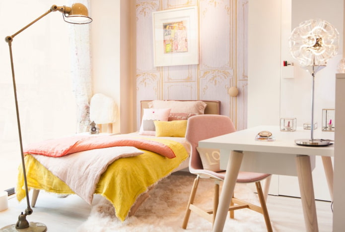 Dormitorio de adolescente en estilo escandinavo