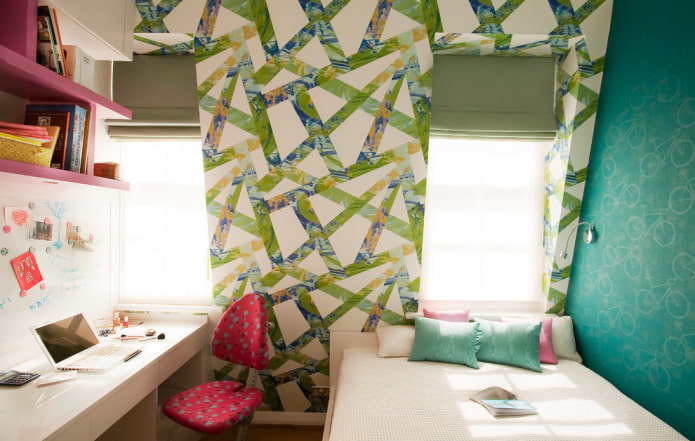 diseño de un dormitorio abuhardillado para una adolescente