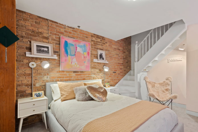 dormitorio para una adolescente en estilo loft
