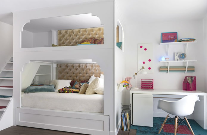 Diseño de dormitorio para dos niñas