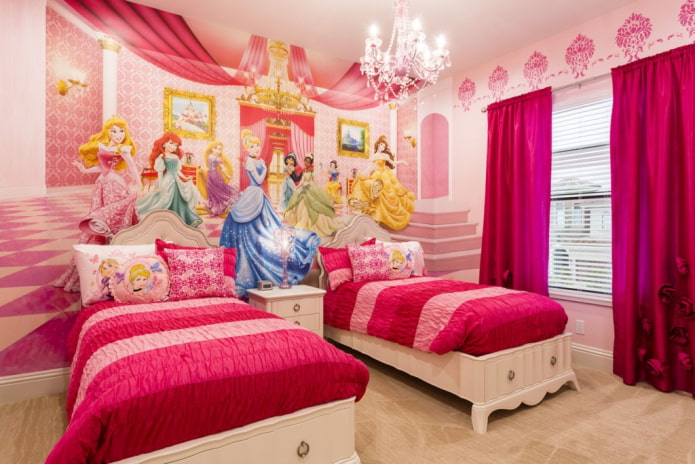 diseño de un dormitorio para dos niñas