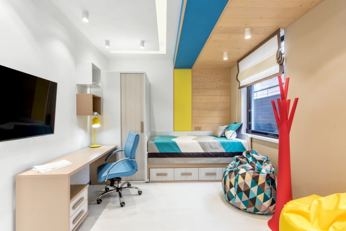 zonificación de un dormitorio para un adolescente