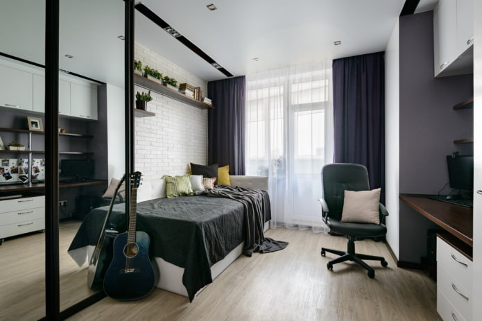 Disposición de muebles en el dormitorio de un adolescente