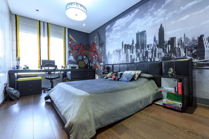Diseño de dormitorio grande para un adolescente