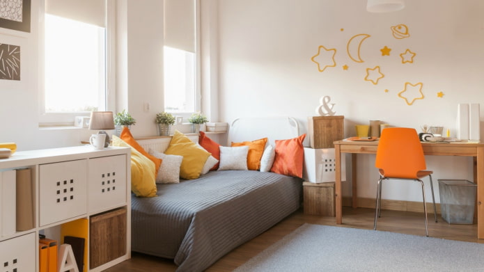 paredes claras en la habitación infantil