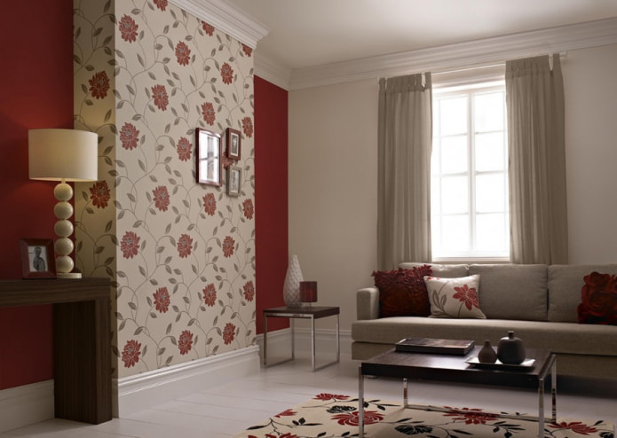 papel pintado marrón-rojo