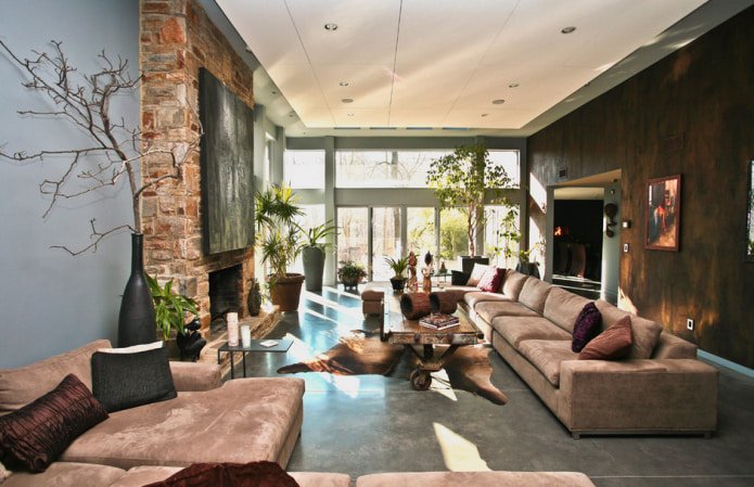 sala de estar de estilo ecológico