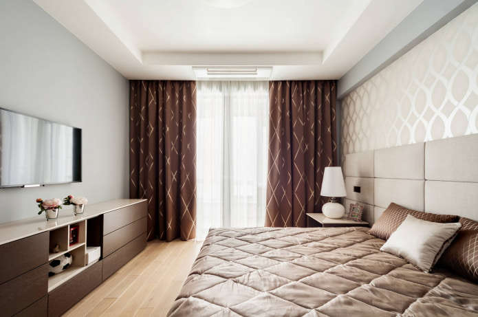 cortinas marrones en el dormitorio