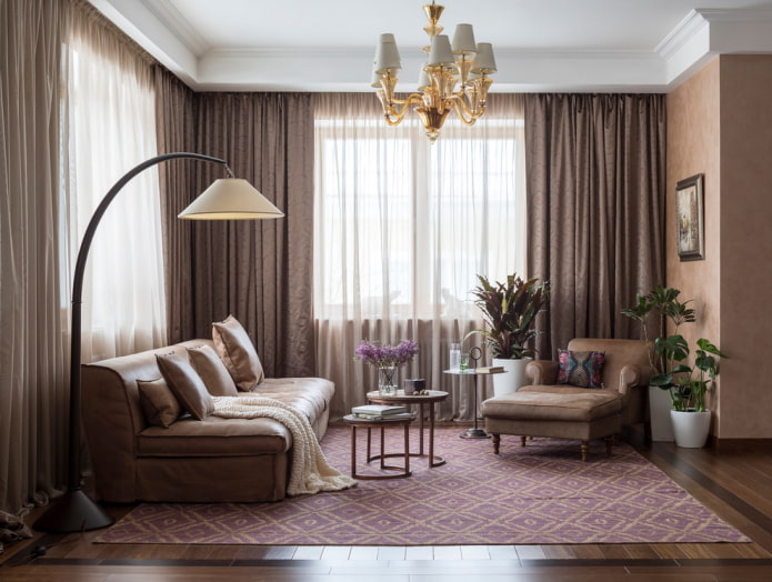 conjunto de muebles marrón claro