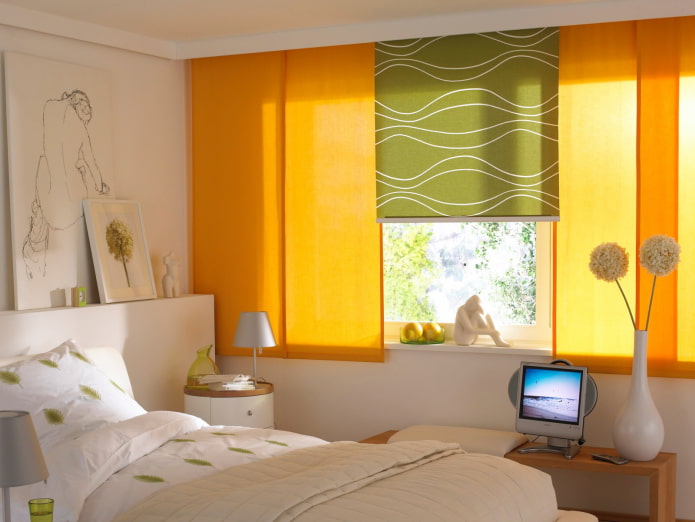 Cortinas japonesas cortas para el dormitorio