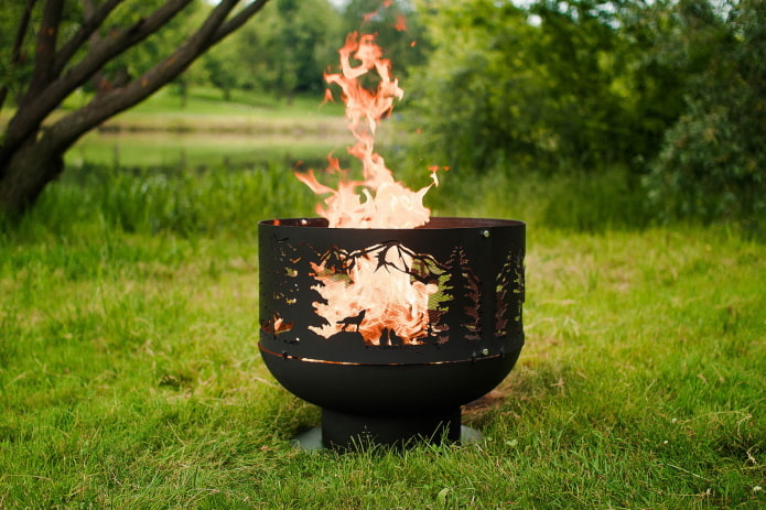 chimenea de hierro fundido lista para usar