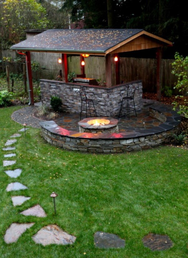 cocina de verano de piedra