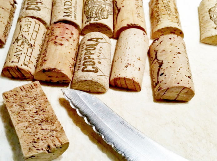 Mitades de los corchos