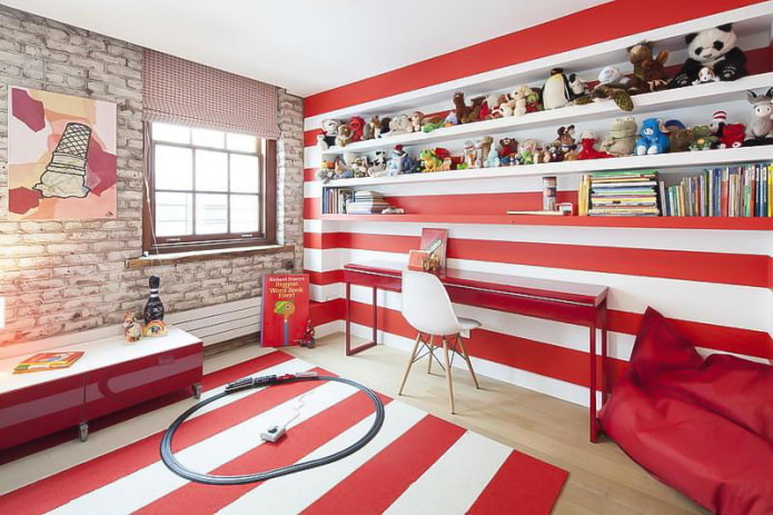 papel pintado de rayas rojas y blancas