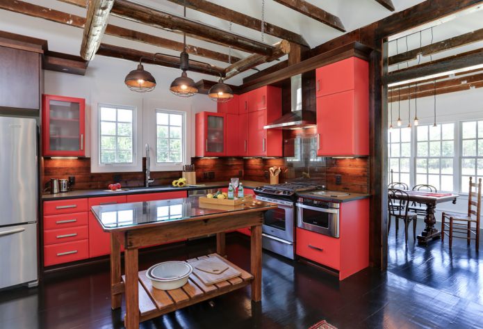 Cocina esquinera estilo loft