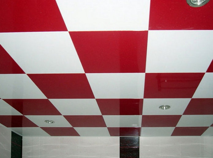 techo cassette rojo y blanco
