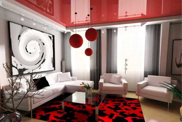 elegante sala de estar con techo de dos niveles
