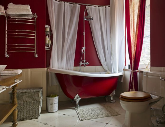 bañera roja