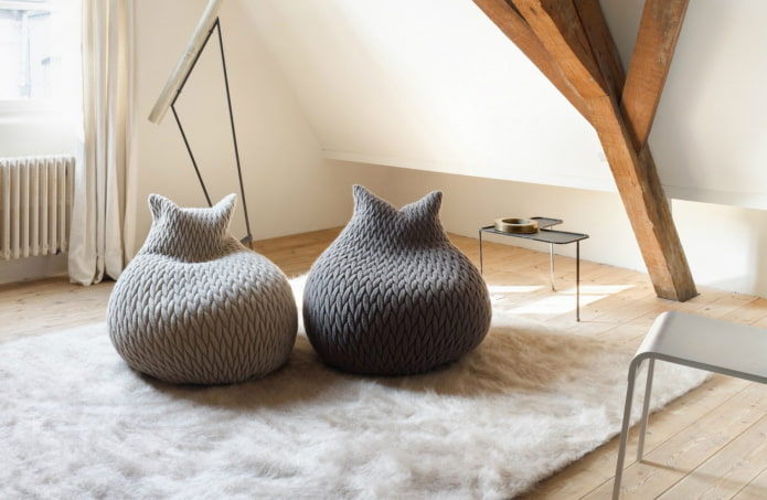 Sillón puff con forma de gato