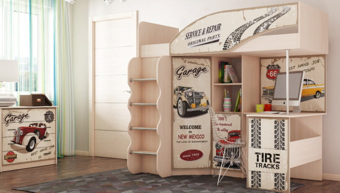 cama con estampado