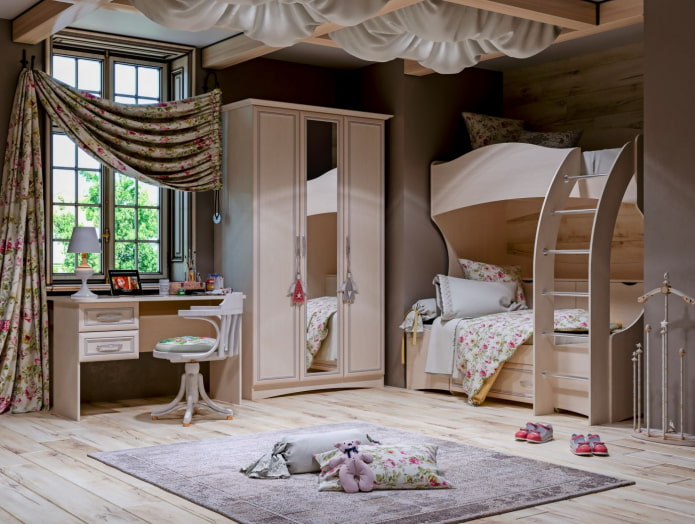 Habitación infantil para niña de estilo provenzal