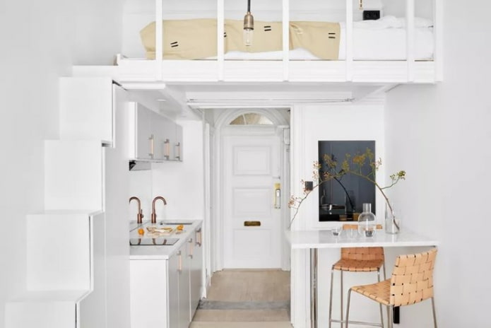 bed under the ceiling