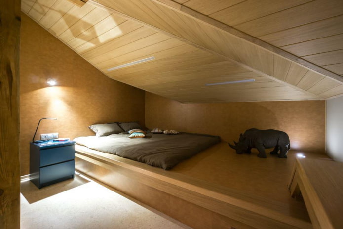 diseño de cama podio en el interior