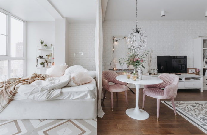 cama en un estudio