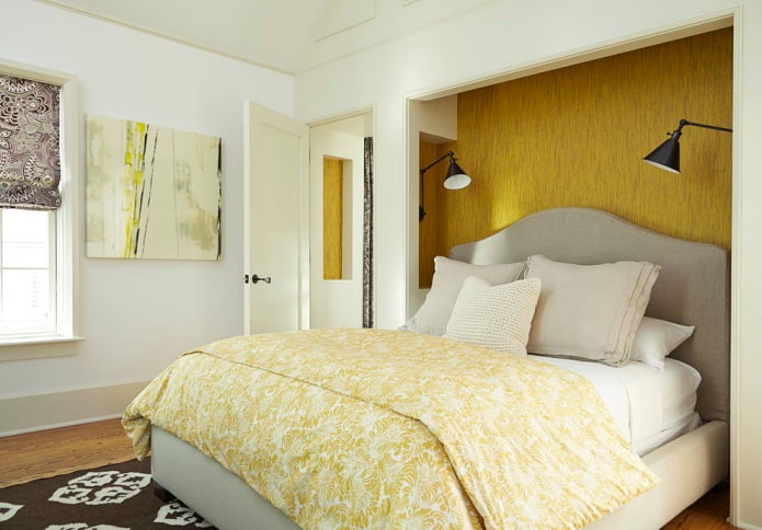 Nicho de yeso con cama en el interior