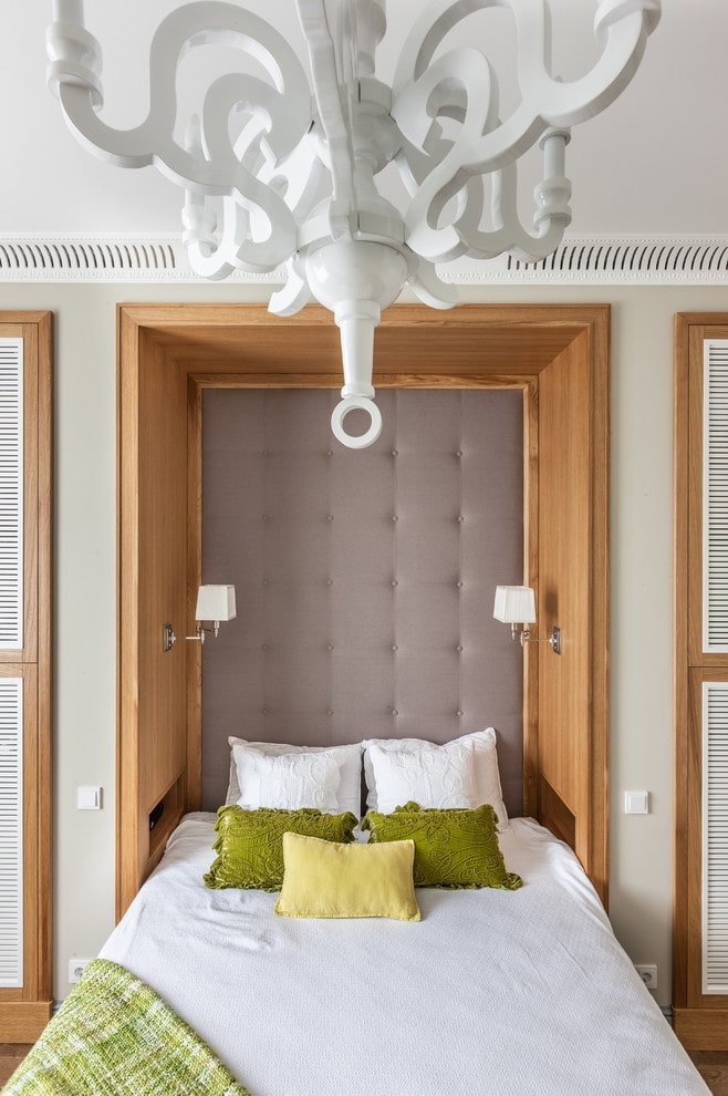 Nicho de yeso con cama en el interior