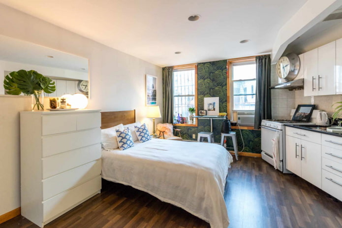 cama en un estudio
